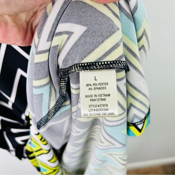 Emma & Michele black white chevron stretchy maxi dress large - Picture 7 of 8